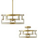 Hala 3 Light 15.25 inch Bleached Natural Jute and Patinaed Brass Semi-Flush Mount Ceiling Light, Convertible Dual Mount