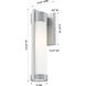 Stratford 1 Light 13.5 inch Silver Outdoor Sconce in White Glass