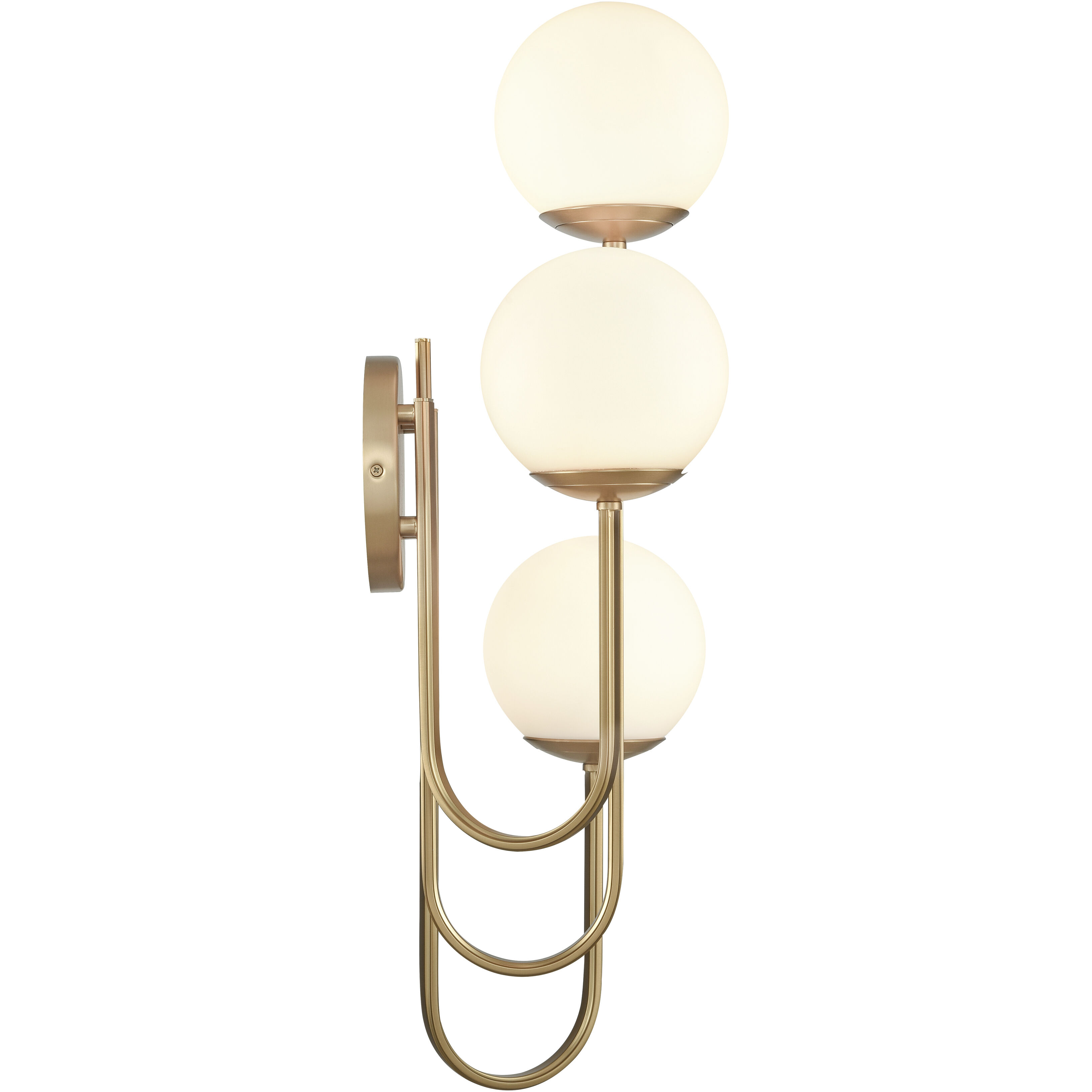 Caroline 3 Light 13.25 inch Brushed Gold Sconce Wall Light, Right