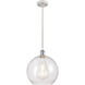 Ballston Athens 1 Light 12 inch White and Polished Chrome Mini Pendant Ceiling Light in Seedy Glass