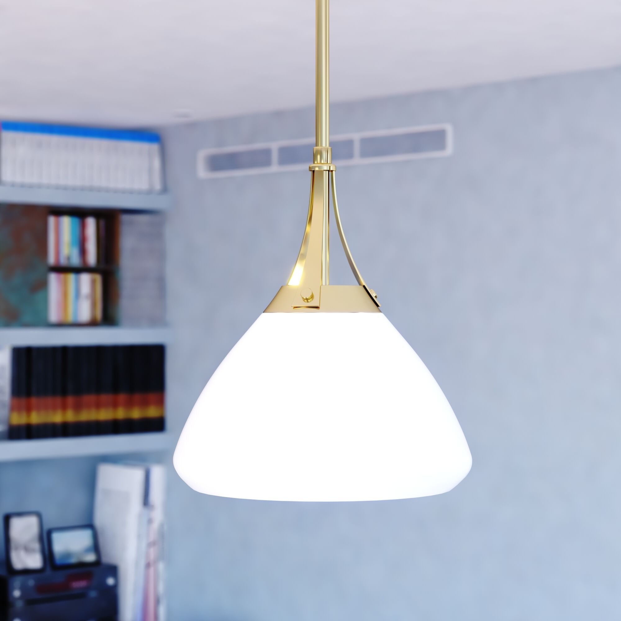 Dayna 1 Light 10 inch Satin Brass and Glossy White with Matte White Pendant Ceiling Light