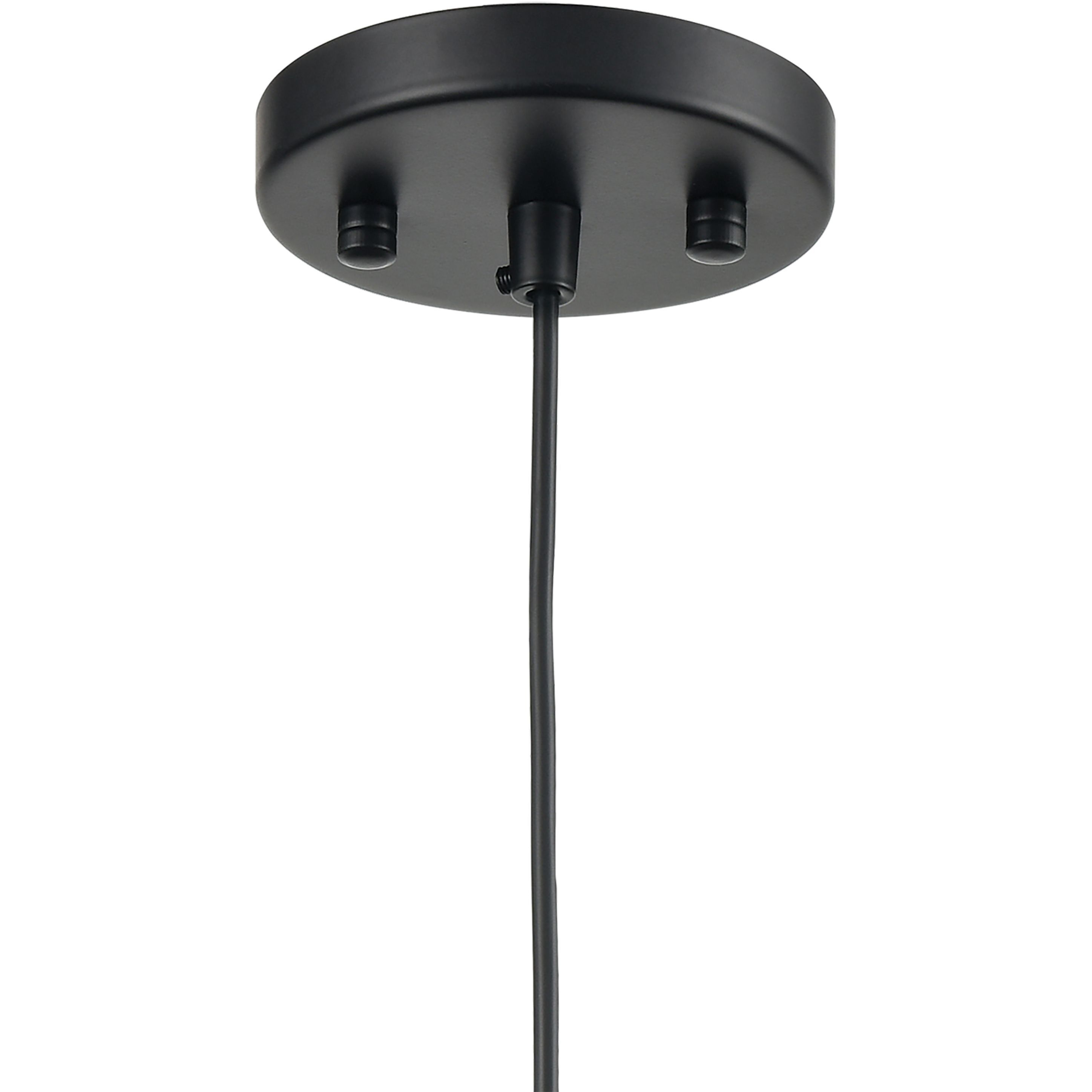 Heathrow 1 Light 8 inch Matte Black with Satin Brass Mini Pendant Ceiling Light