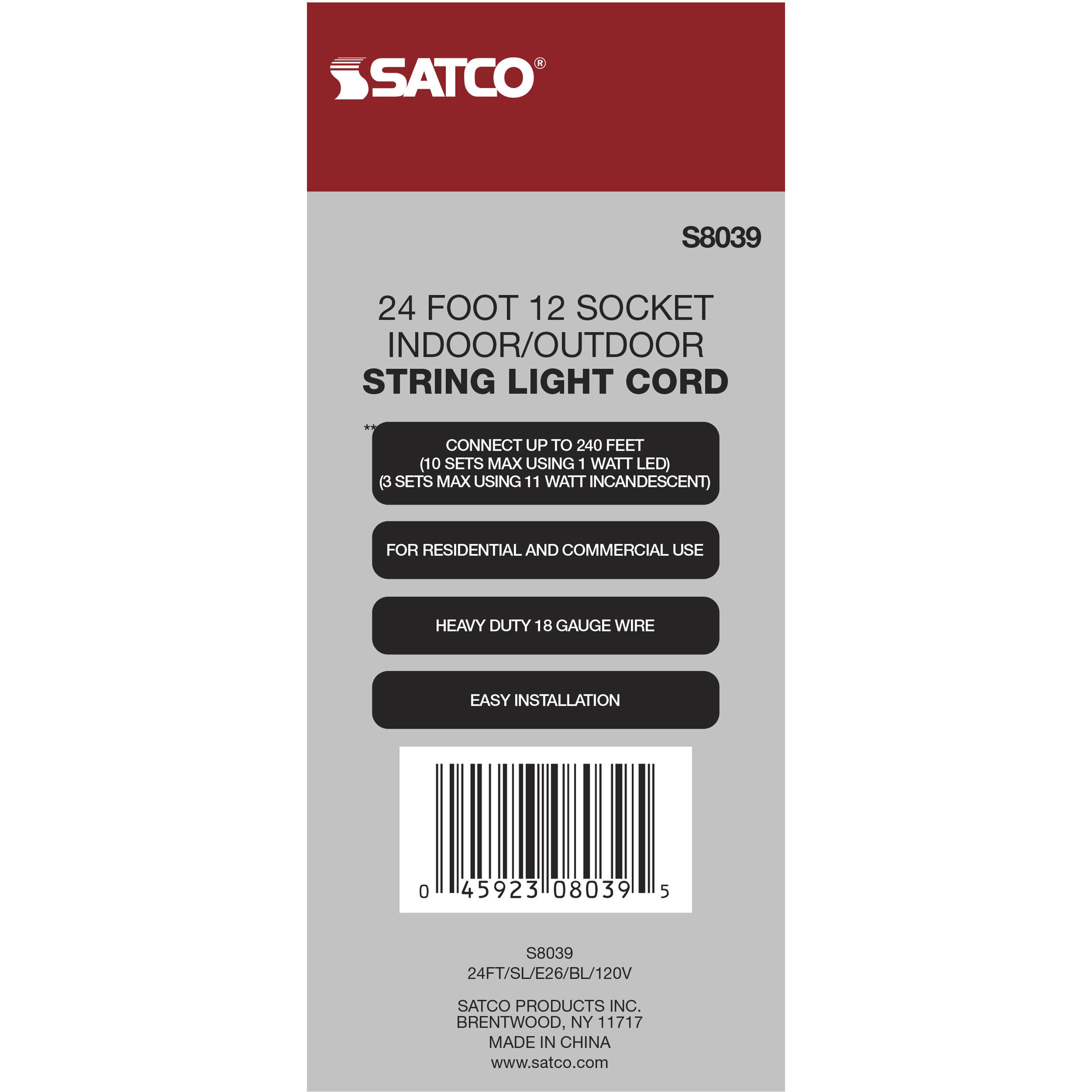 Lumos 12 Light LED 24 foot Black String Lights