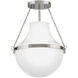 Collins 1 Light 15 inch Polished Nickel Semi-Flush Mount Ceiling Light, Medium