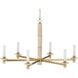 Marcelo 6 Light 44.5 inch Antique Brass Chandelier Ceiling Light