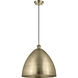 Ballston Dome 1 Light 16 inch Antique Brass Mini Pendant Ceiling Light