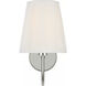 Amber Lewis Lyndsie LED 6 inch Polished Nickel Cordless Sconce Wall Light in Silk Pleated, Small