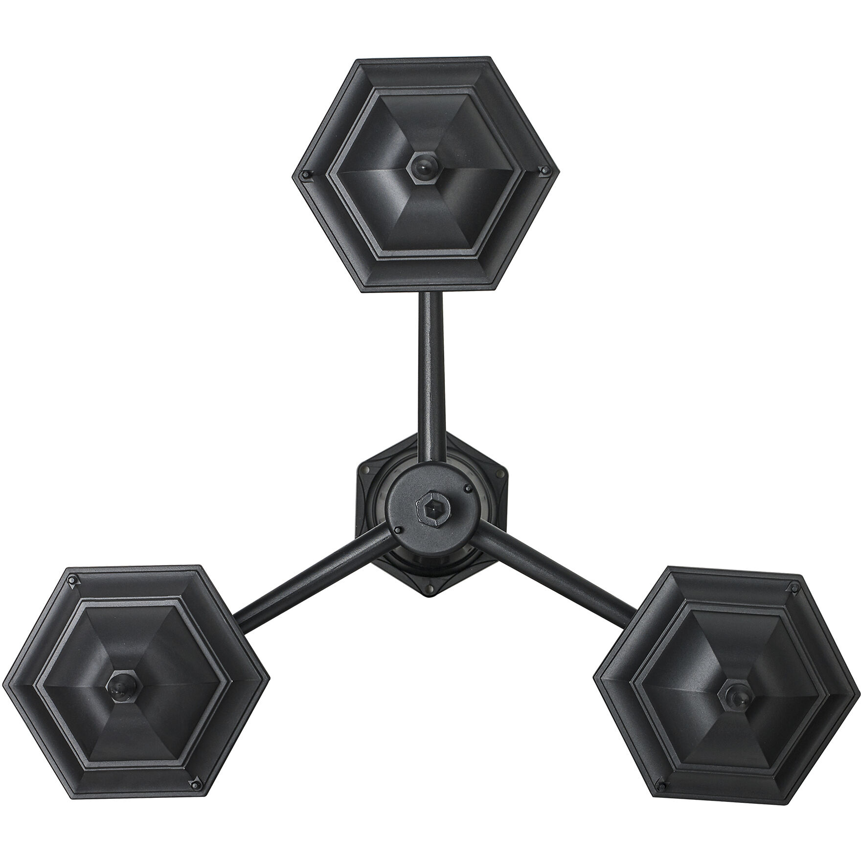 Classical 3 Light 98 inch Black Outdoor Pole Light