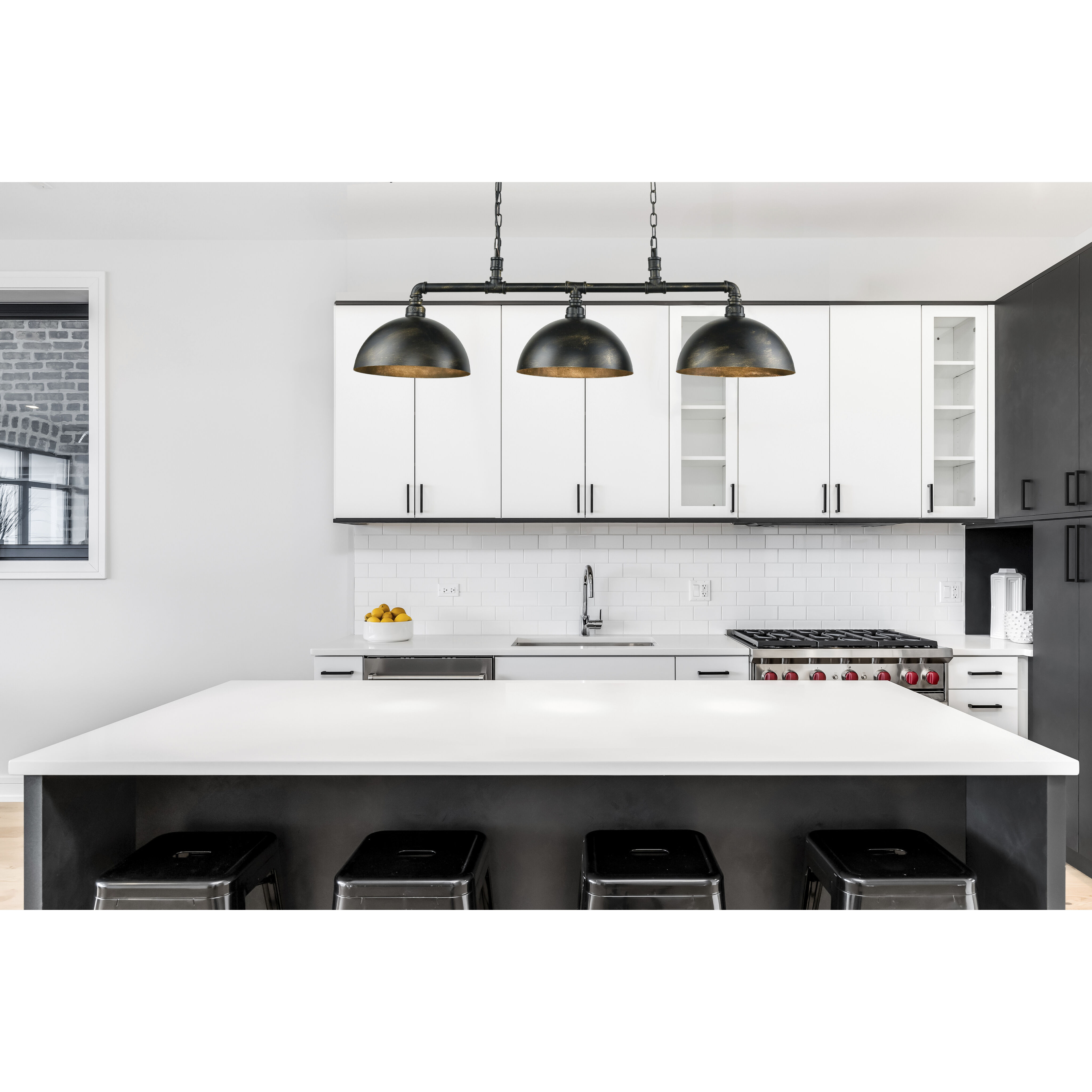 Mulvaney 3 Light 49 inch Black Linear Chandelier Ceiling Light