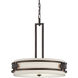 Del Ray 3 Light 21.75 inch Flemish Bronze Pendant Ceiling Light