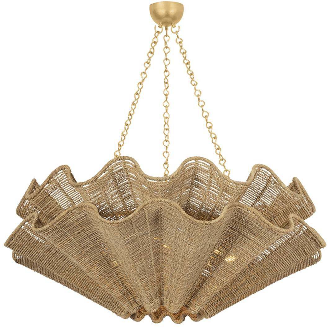 Hayworth 8 Light 44 inch Vintage Gold Leaf Chandelier Ceiling Light