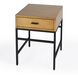 Hans 1 Drawer Wood and Iron End Table in Light Brown