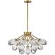 Elise LED 27.25 inch Heritage Brass Chandelier Ceiling Light, Semi-Flush Mount