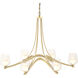 Ribbon 6 Light 38.5 inch Modern Brass Chandelier Ceiling Light, Oval