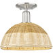 Natural Ballston Dome 1 Light 11.75 inch Brushed Satin Nickel Semi-Flush Mount Ceiling Light