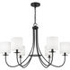 Stella 6 Light 36 inch Matte Black Chandelier Ceiling Light