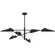 Merian 6 Light 48 inch Matte Black Chandelier Ceiling Light, Large