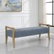 Daylight Natural Oak and Sky Blue Polyester Bench