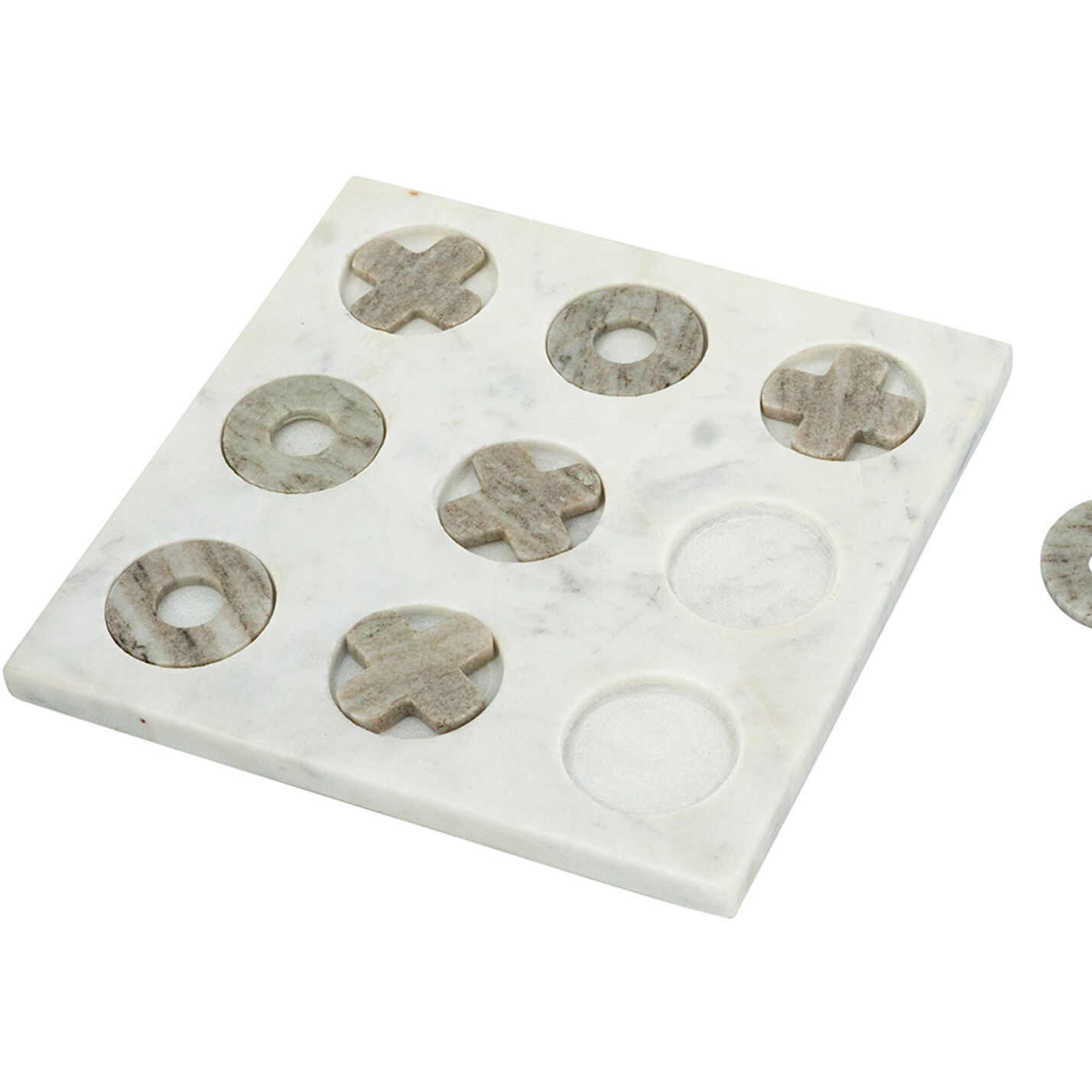 Anita Gray and White Tic-Tac-Toe Set