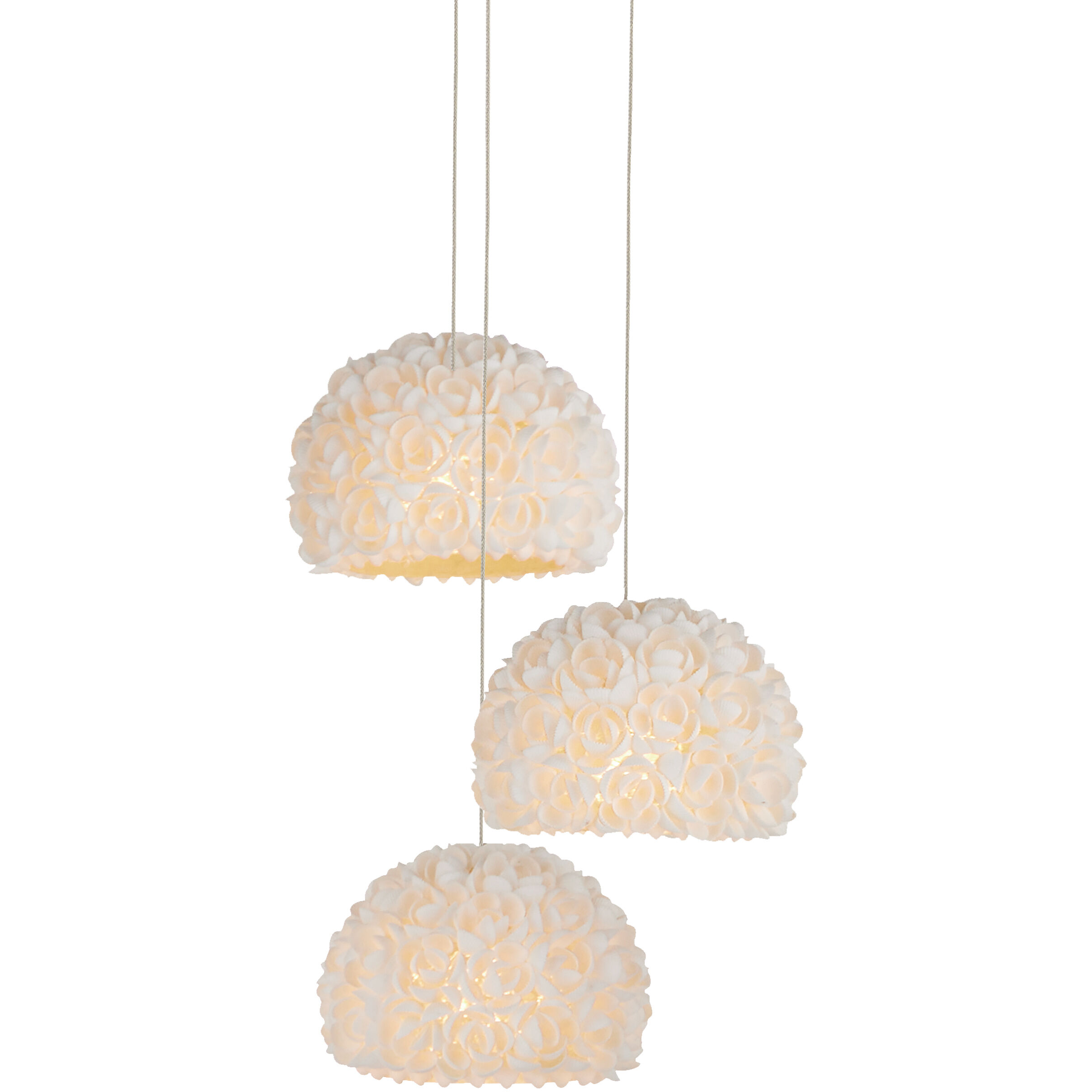 Virtu 3 Light 7.5 inch Natural/Silver Multi-Drop Pendant Ceiling Light