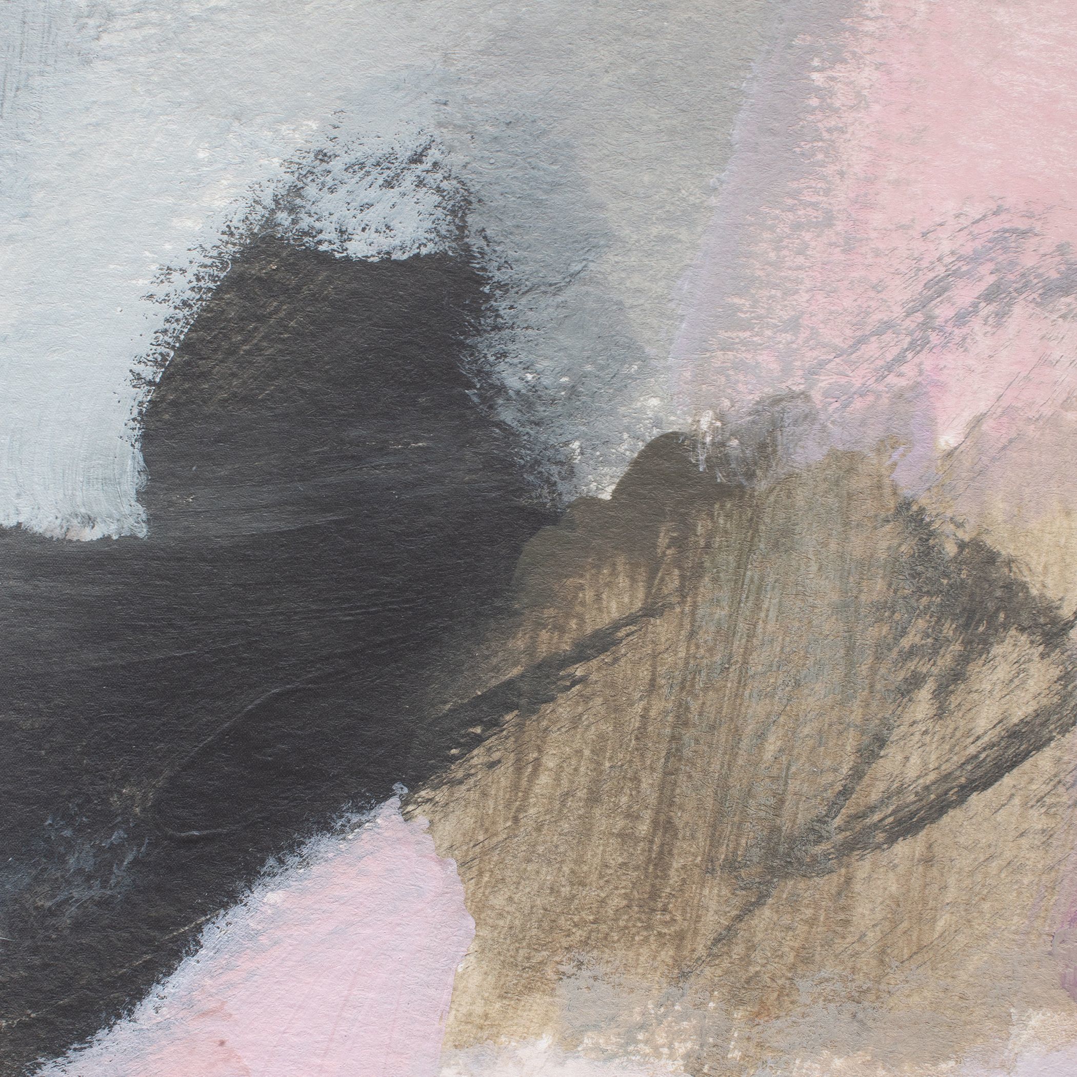 Process Cream and Gray and Blush Pink and Olive Green and Plum Framed Abstract Art