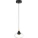 Arabesque LED 7.13 inch Coal And Brushed Gold Mini Pendant Ceiling Light