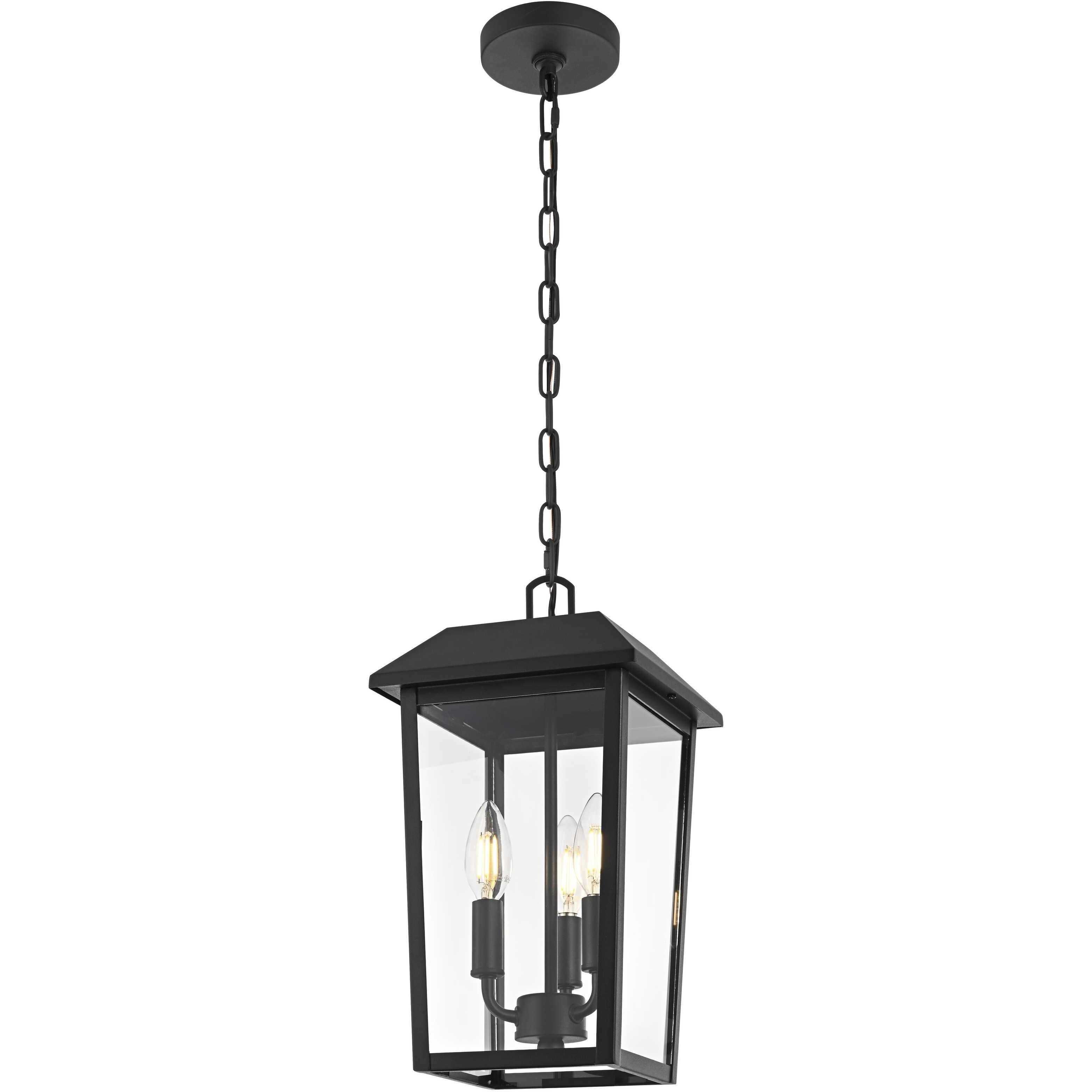 Riggs 3 Light 8 inch Black Outdoor Pendant