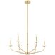 Leah 6 Light 30 inch Brushed Gold and White Chandelier Ceiling Light