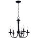 Candle 5 Light 19 inch Black Chandelier Ceiling Light