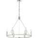 White Stone 6 Light 30 inch Polished Nickel with Sunbleached Oak Chandelier Ceiling Light