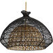 Rimini 1 Light 38 inch Black and Natural Pendant Ceiling Light