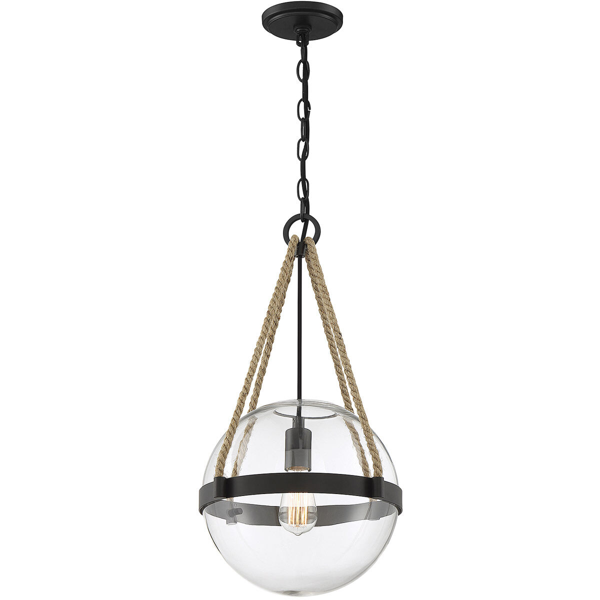 Rustic 1 Light 13.5 inch Oil Rubbed Bronze Pendant Ceiling Light