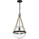 Rustic 1 Light 13.5 inch Oil Rubbed Bronze Pendant Ceiling Light