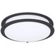 EnviroLite LED 12 inch Matte Black Flush Mount Ceiling Light