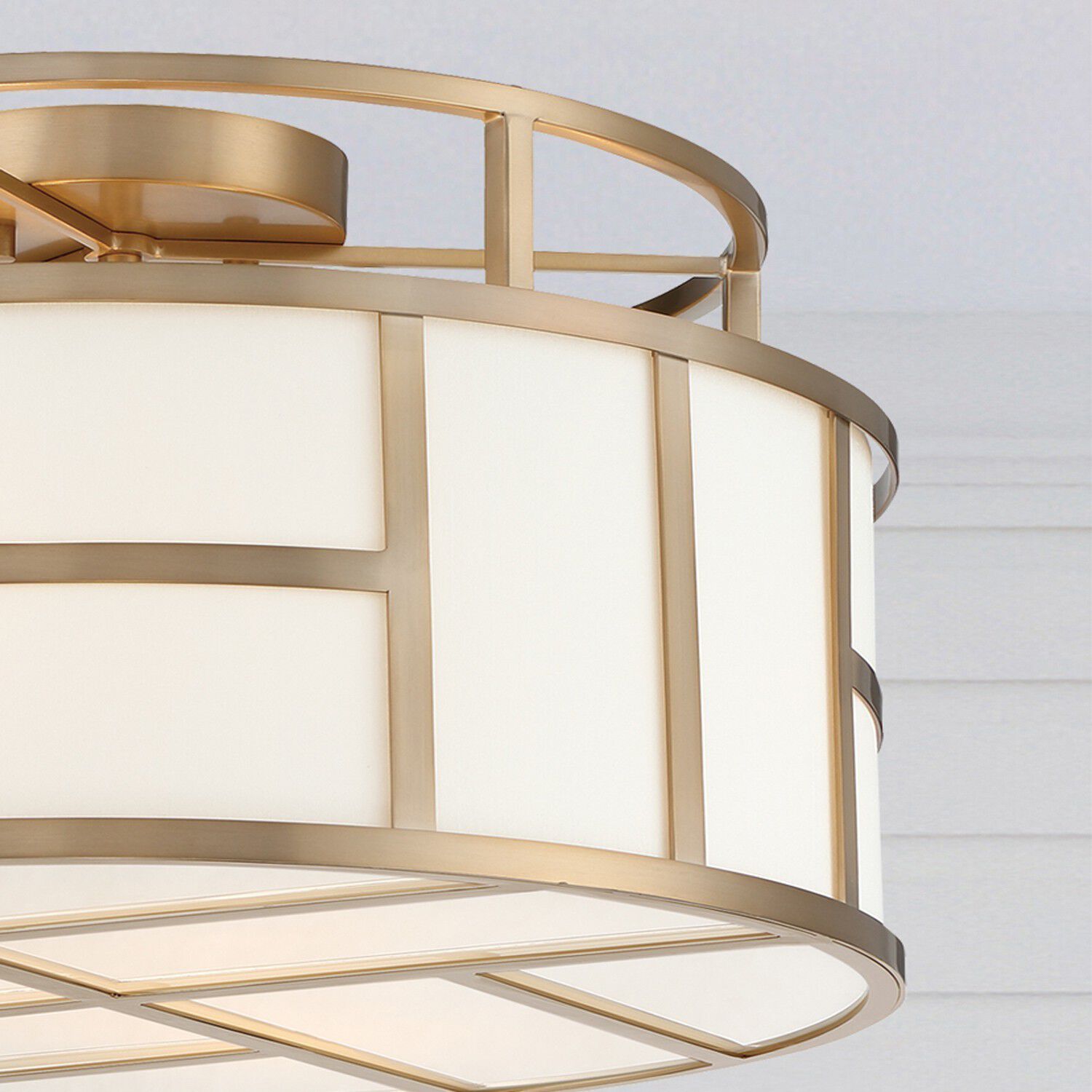 Danielson 3 Light 16.75 inch Vibrant Gold Semi Flush Ceiling Light