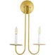 Lowcountry 2 Light Spartina Gold (Lightly Distressed) Wall Sconce Wall Light