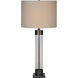 Meredith 33.25 inch 100 watt Clear and Bronze Table Lamp Portable Light