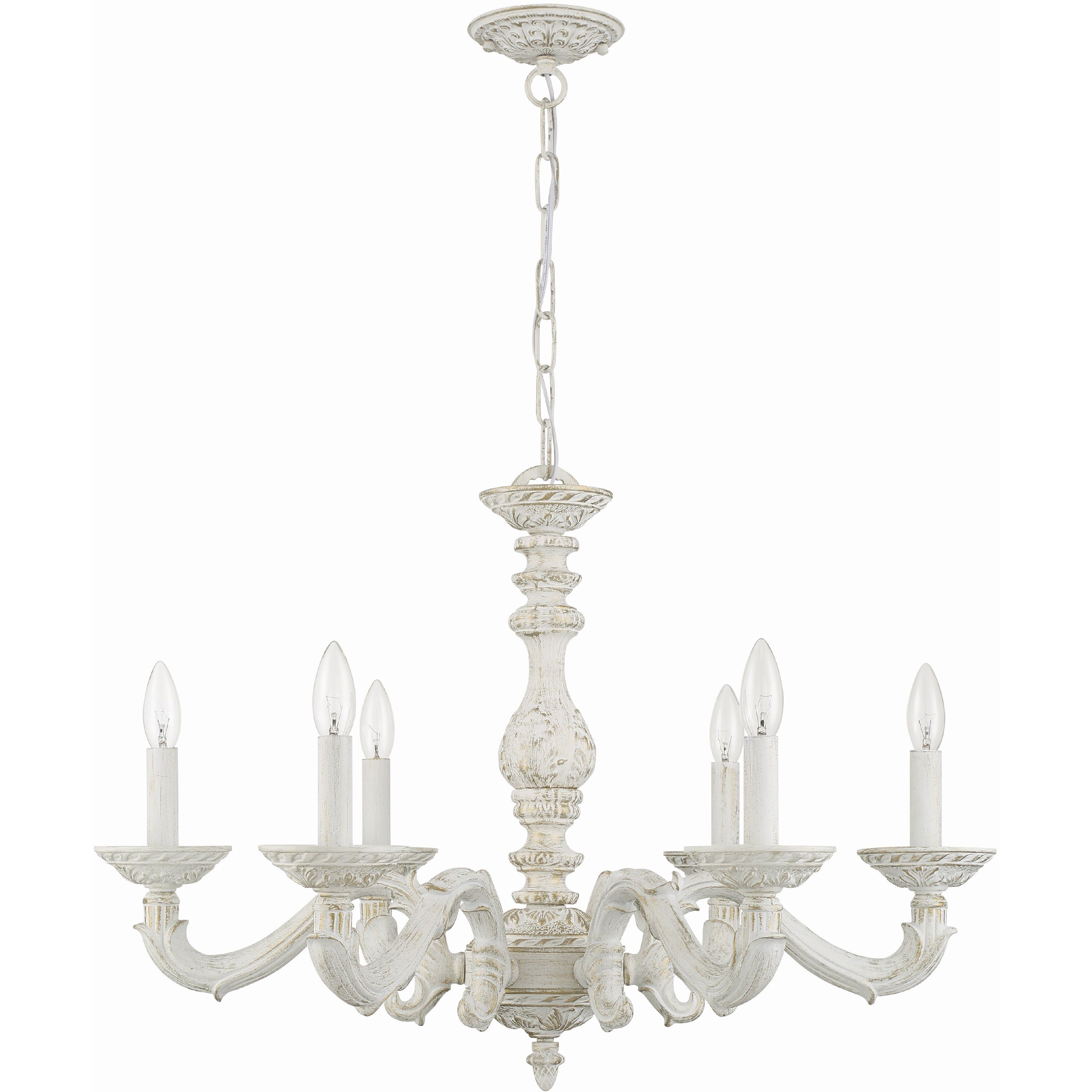 Paris Market 6 Light 28 inch Antique White Chandelier Ceiling Light