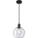 Ballston Athens 1 Light 8 inch Matte Black Mini Pendant Ceiling Light in Seedy Glass, Ballston
