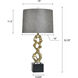 Poly 32.25 inch 100 watt Van Gold and Black and White Table Lamp Portable Light