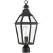 Jackson 1 Light 22.75 inch Black with Gold Highlights Outdoor Post Lantern