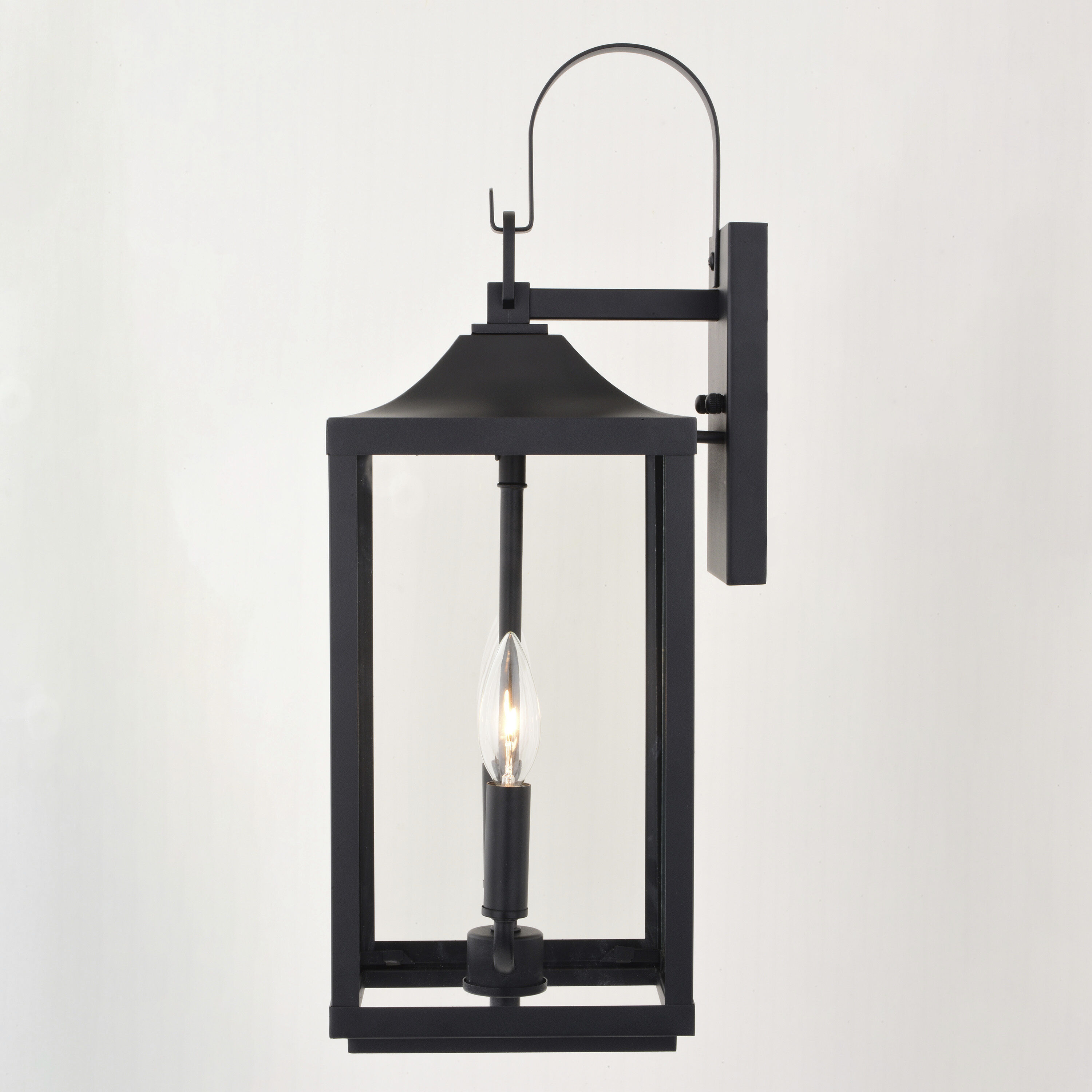 Old Town 2 Light 19.5 inch Textured Black Outdoor Wall Lantern