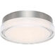 Dot LED 8.88 inch Stainless Steel Flush Mount Ceiling Light in 3500K, dweLED