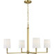 TOB by Thomas O'Brien Danica 4 Light 36 inch Burnished Brass Chandelier Ceiling Light