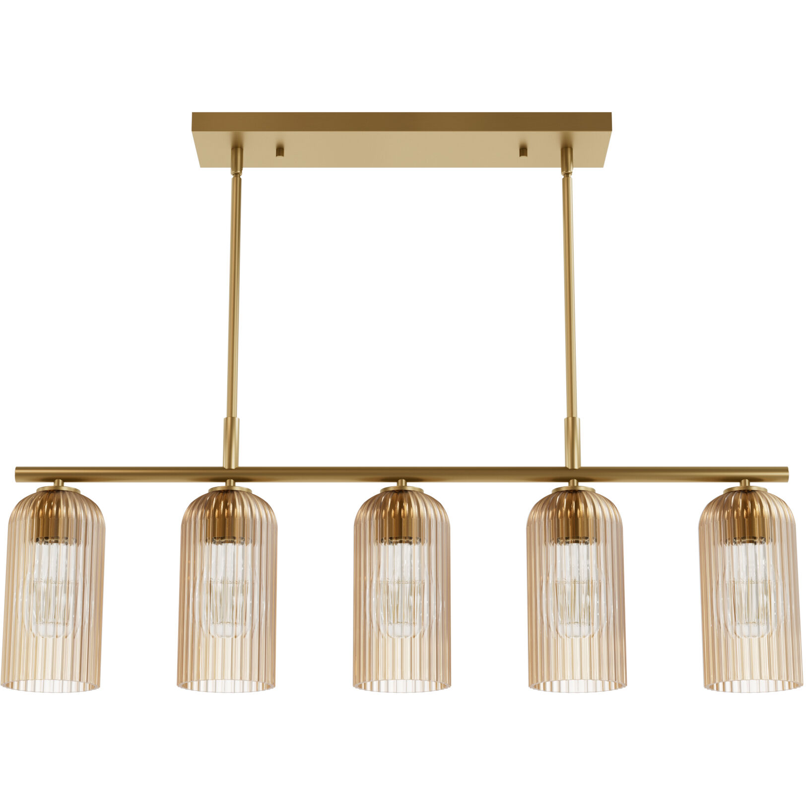 Beverly Glen 5 Light 36.5 inch Luxe Gold Linear Chandelier Ceiling Light, Medium