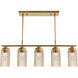 Beverly Glen 5 Light 36.5 inch Luxe Gold Linear Chandelier Ceiling Light, Medium