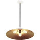 Conos Family 3 Light 24 inch Matte White with Champagne Gold Interior Pendant Ceiling Light