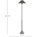 Fudo 49.75 inch 60 watt Mole Black/Contemporary Gold Leaf Floor Lamp Portable Light