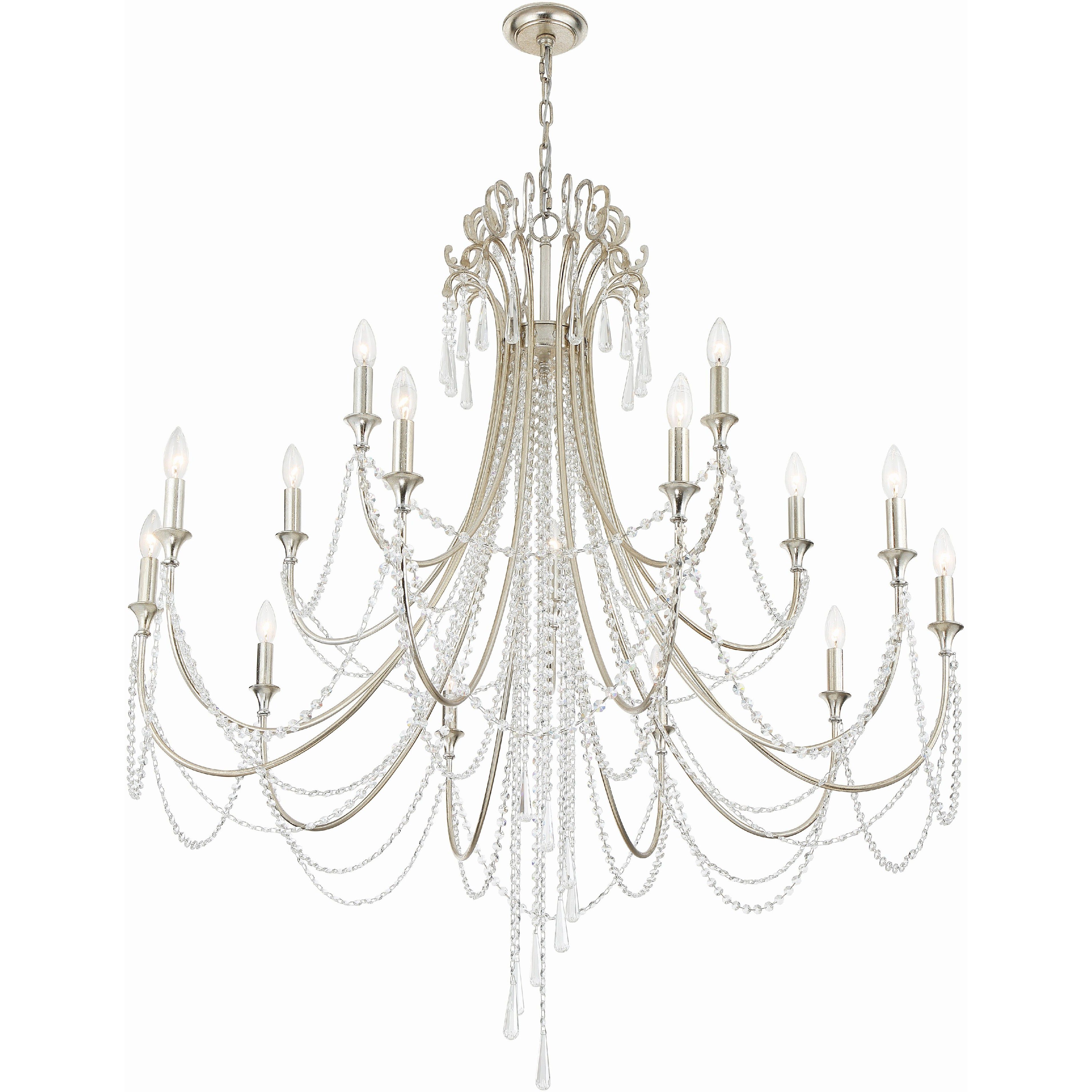 Arcadia 15 Light 46.25 inch Antique Silver Chandelier Ceiling Light