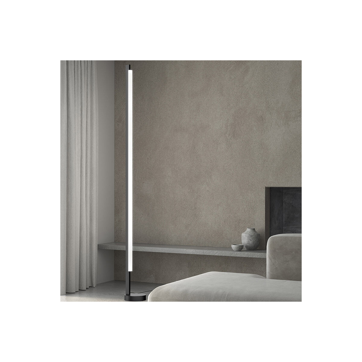 Keel 86.5 inch 28.00 watt Satin Black Floor Lamp Portable Light